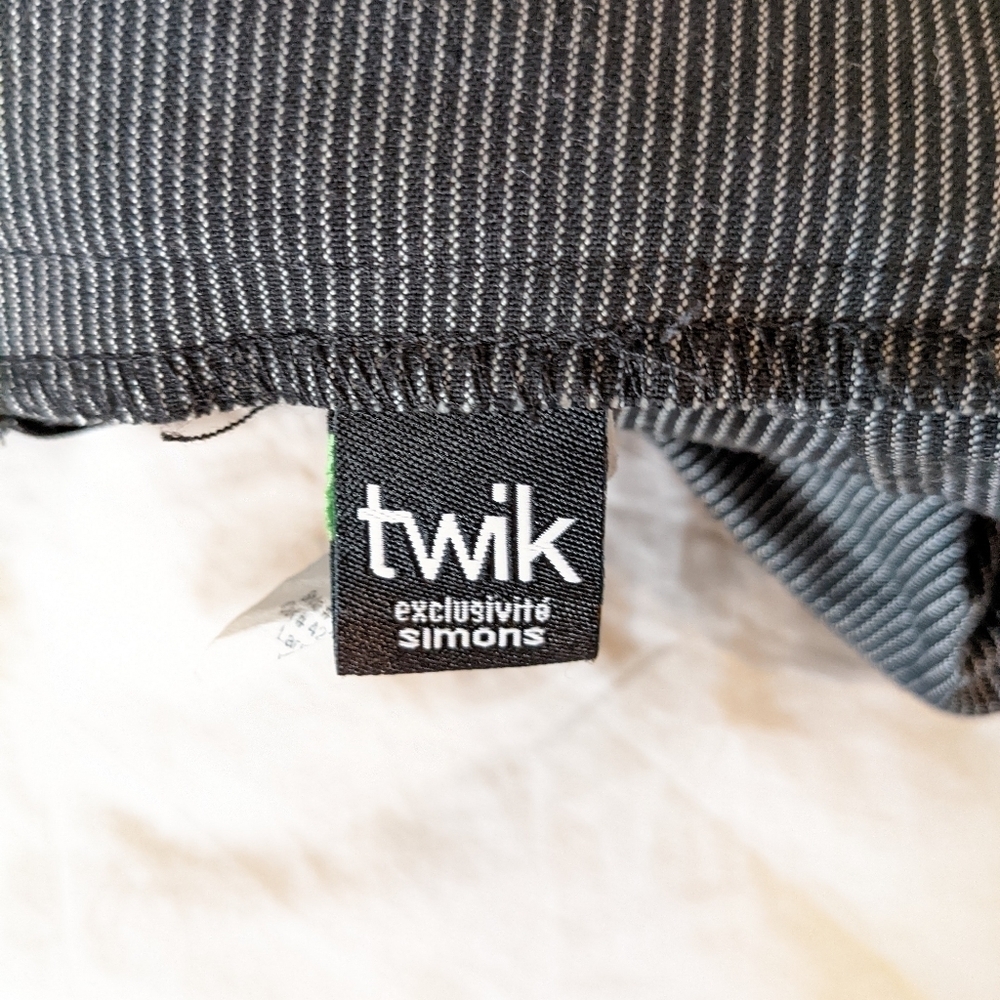 Simons Twik vintage Y2K grey pin stripe pencil skirt size large - Picture 7 of 9